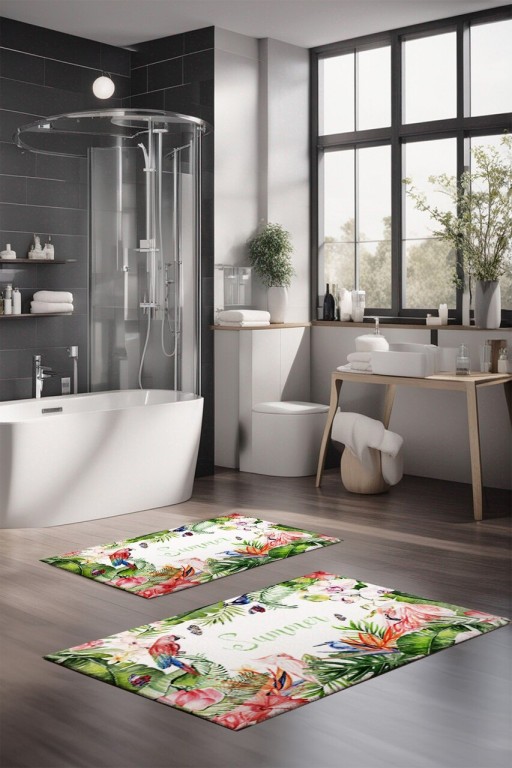Set covorase de baie, Cartwright, CT-5317, Poliester, Multicolor