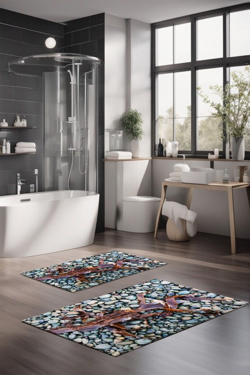Set covorase de baie, Cartwright, CT-5344, Poliester, Multicolor