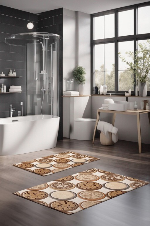 Set covorase de baie, Cartwright, CT-5350, Poliester, Multicolor