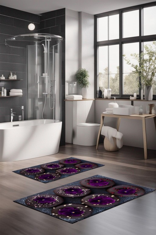 Set covorase de baie, Cartwright, CT-5369, Poliester, Multicolor