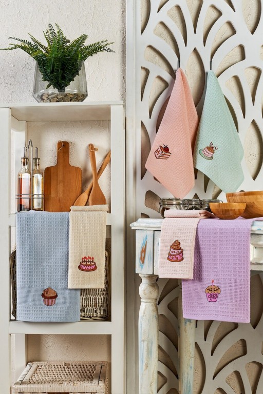 Set prosoape de bucatarie, Eponj Home, Cake, Bumbac, Multicolor
