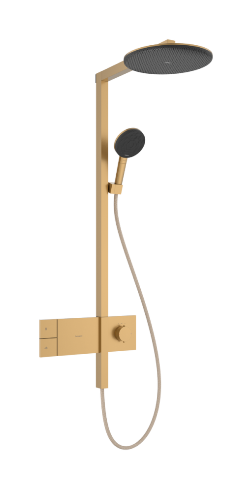 Coloana de dus Hansgrohe Raindance Alive S 300 1jet EcoSmart cu baterie termostatata ShowerSelect Comfort bronz periat