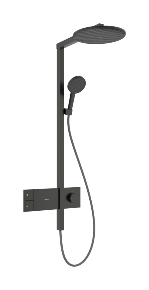 Coloana de dus Hansgrohe Raindance Alive S 300 1jet EcoSmart cu baterie termostatata ShowerSelect Comfort negru periat