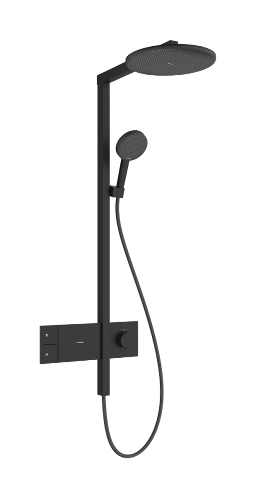 Coloana de dus Hansgrohe Raindance Alive S 300 1jet EcoSmart cu baterie termostatata ShowerSelect Comfort negru mat
