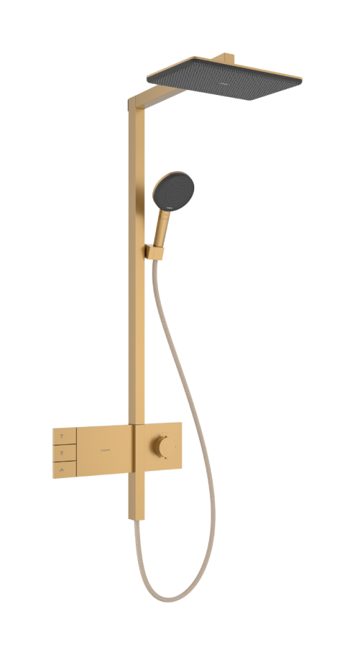 Coloana de dus Hansgrohe Raindance Alive Q 210x340 2jet EcoSmart cu baterie termostatata ShowerSelect Comfort  bronz periat
