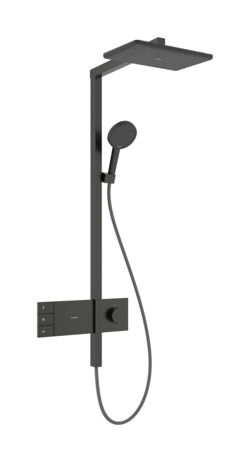 Coloana de dus Hansgrohe Raindance Alive Q 210x340 2jet EcoSmart cu baterie termostatata ShowerSelect Comfort  negru periat