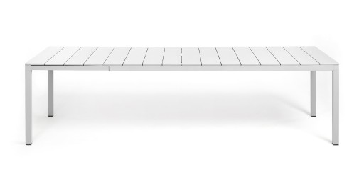 Masa exterior Nardi Rio 210 Alu extensibila  max 280x100cm  baza & top aluminiu  alb