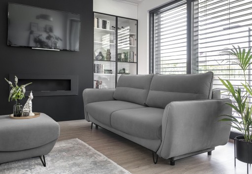 Canapea extensibila 4 locuri ELTAP, SO-SIL-04VE, Silva, 236x95x90 cm, lemn/poliester, gri