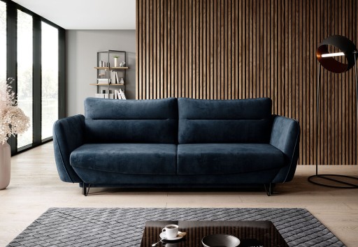 Canapea extensibila 4 locuri ELTAP, SO-SIL-40NU, Silva, 236x95x90 cm, lemn/poliester, albastru inchis