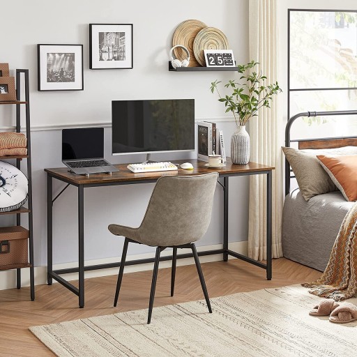 Birou, Vasagle, Sim Desk, 140x60x75 cm, PAL/otel, maro