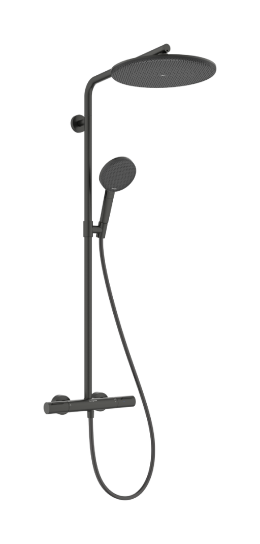 Coloana de dus Hansgrohe Raindance Alive S Puro 300 1jet EcoSmart cu baterie termostatata Ecostat  negru periat