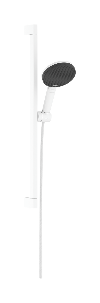 Set de dus Hansgrohe Raindance Alive Select S 125 3jet EcoSmart cu bara Unica E Puro 65cm  alb mat