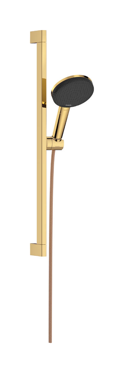 Set de dus Hansgrohe Raindance Alive Select S 125 3jet EcoSmart cu bara Unica E Puro 65cm  gold optic