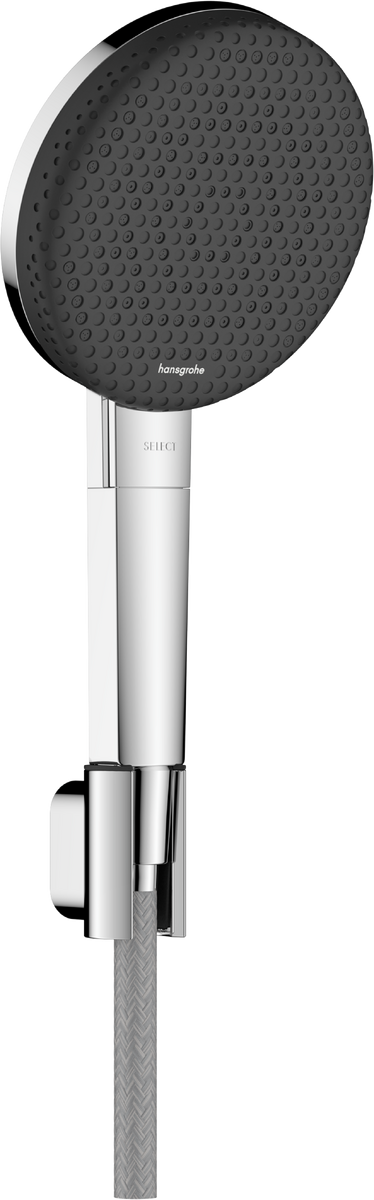 Set de dus Hansgrohe Raindance Alive Select S 125 3jet EcoSmart cu agatatoare si furtun de dus Designflex 160 cm  crom