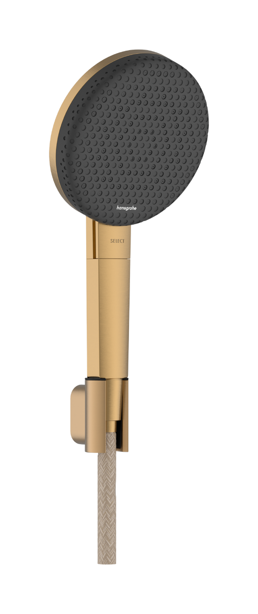 Set de dus Hansgrohe Raindance Alive Select S 125 3jet EcoSmart cu agatatoare si furtun de dus Designflex 160 cm  bronz periat
