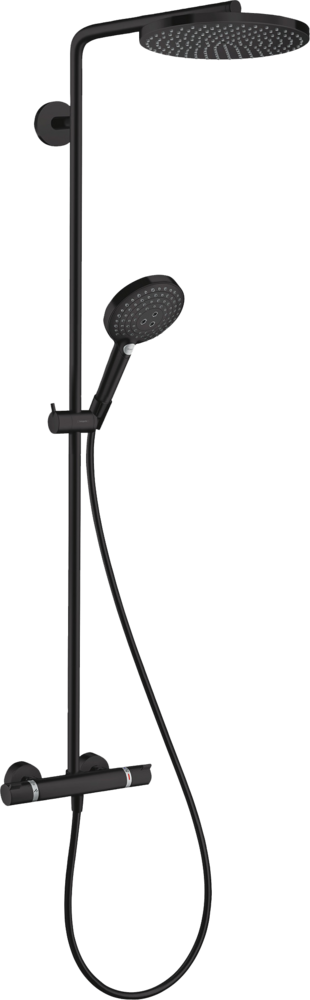 Coloana de dus Hansgrohe Raindance S 240 1jet PowderRain EcoSmart+ cu baterie termostatata  negru mat