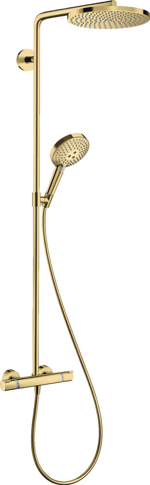 Coloana de dus Hansgrohe Raindance S 240 1jet PowderRain EcoSmart+ cu baterie termostatata  gold optic