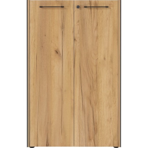 Dulap gri antracit-în culoare naturală cu aspect de lemn de stejar, cu încuietoare 75x120x40 cm Podium – Germania