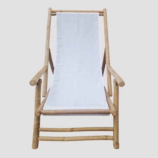 Sezlong Mare, Homla, 60x115x83 cm, bambus/poliester, natur/alb