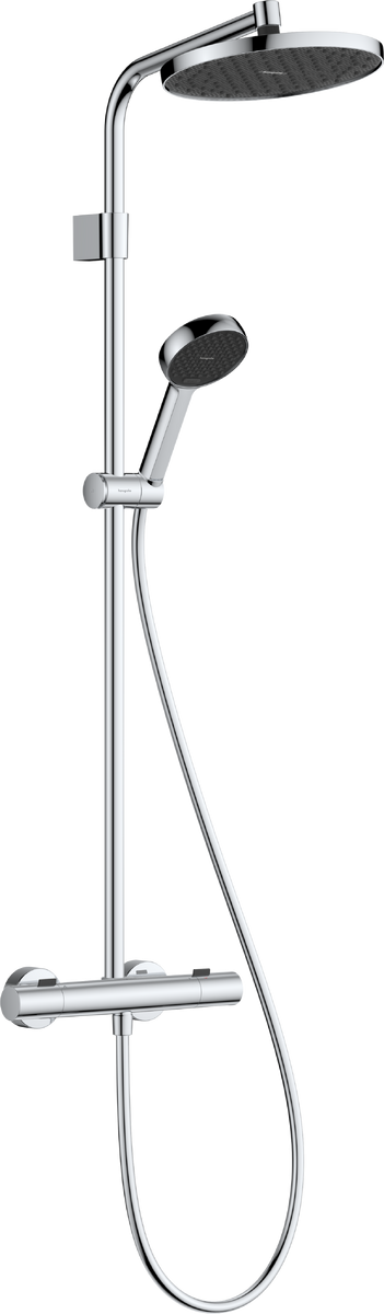Coloana de dus Hansgrohe Activera S 240 1jet EcoSmart+ cu baterie termostatat Ecostat Fine Varia  crom