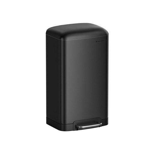 Cos de gunoi cu pedala 30 L, Songmics, Slim, inchidere soft close, 34.5x32.5x61.5 cm, otel, negru