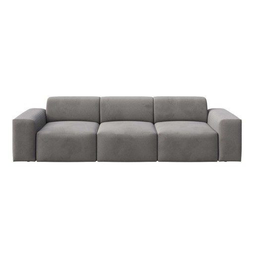Canapea gri cu tapițerie din catifea reiată 285 cm Villet – Rodier