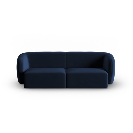 Canapea albastră cu tapițerie din catifea 188 cm Paolo – Milo Casa