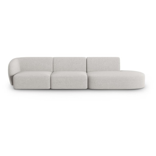 Canapea gri deschis cu tapițerie din chenille cu colț pe partea stângă 311 cm Paolo – Milo Casa