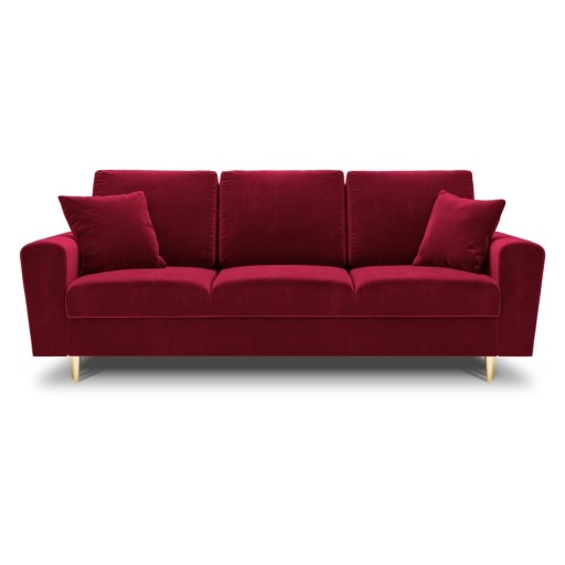 Canapea roșie extensibilă, cu spațiu de depozitare cu tapițerie din catifea 235 cm Kyoto – Cosmopolitan Design