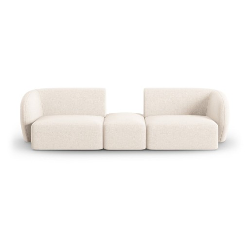 Canapea bej cu tapițerie din chenille 246 cm Paolo – Milo Casa