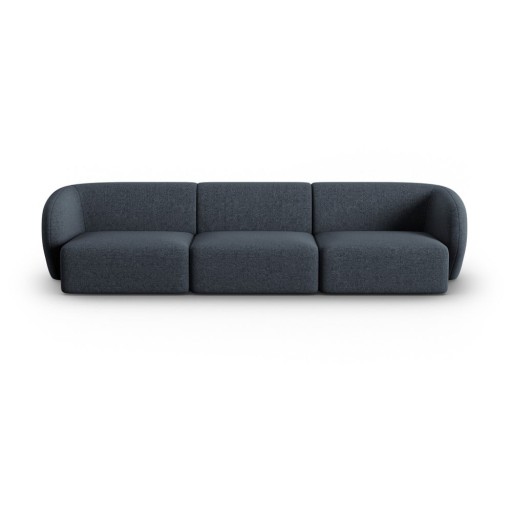 Canapea albastră cu tapițerie din chenille 266 cm Paolo – Milo Casa