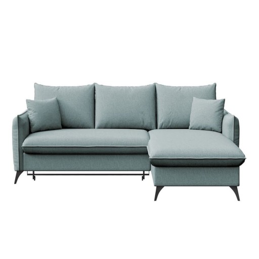 Colțar albastru deschis extensibil, cu spațiu de depozitare (cu colț pe partea dreaptă, cu șezlong) Brim – Rodier