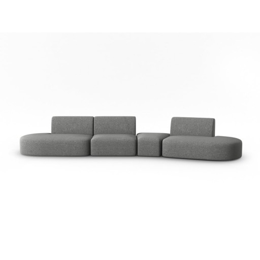 Canapea gri cu tapițerie din chenille cu colț pe partea dreaptă 428 cm Paolo – Milo Casa
