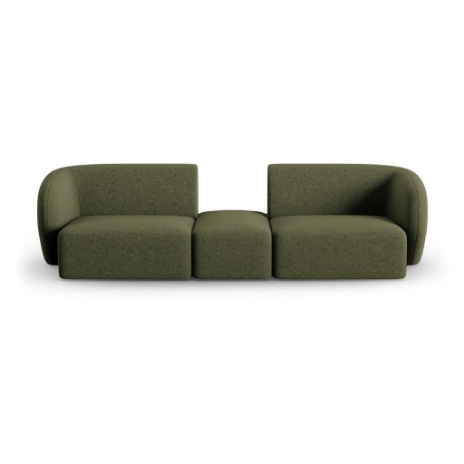 Canapea verde cu tapițerie din chenille 246 cm Paolo – Milo Casa