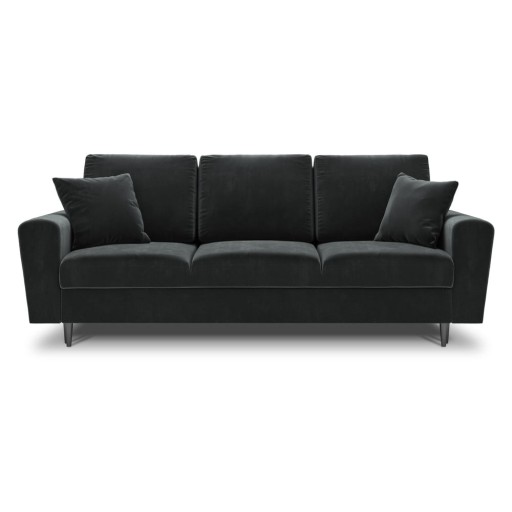 Canapea gri închis extensibilă, cu spațiu de depozitare cu tapițerie din catifea 235 cm Kyoto – Cosmopolitan Design