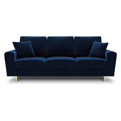 Canapea albastră extensibilă, cu spațiu de depozitare cu tapițerie din catifea 235 cm Kyoto – Cosmopolitan Design