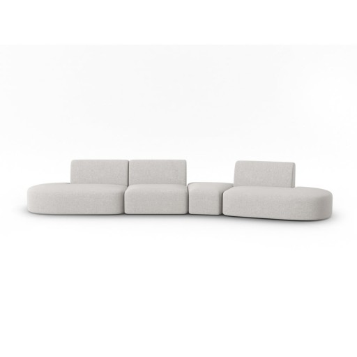 Canapea gri deschis cu tapițerie din chenille cu colț pe partea dreaptă 428 cm Paolo – Milo Casa