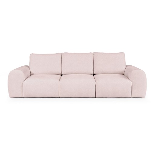 Canapea roz-deschis cu tapițerie din țesătură bouclé 287 cm Mirel – Rodier