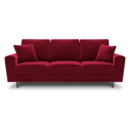 Canapea roșie extensibilă, cu spațiu de depozitare cu tapițerie din catifea 235 cm Kyoto – Cosmopolitan Design