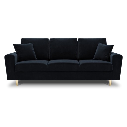 Canapea albastru-închis extensibilă, cu spațiu de depozitare cu tapițerie din catifea 235 cm Kyoto – Cosmopolitan Design