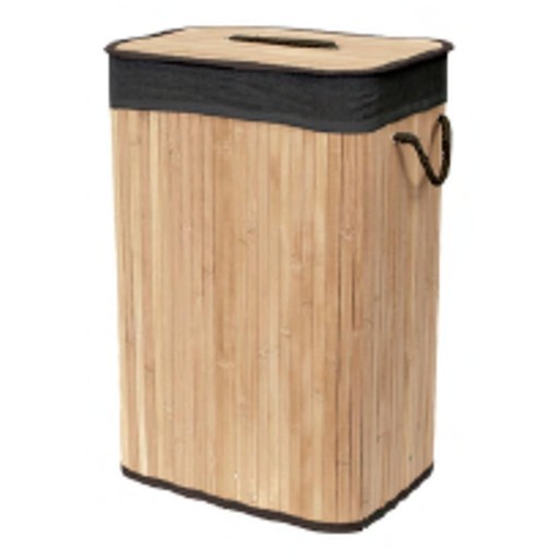 Coș de rufe negru/în culoare naturală din bambus 78 l Bamboo – Compactor