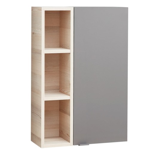 Dulap de baie gri-în culoare naturală suspendat cu aspect de lemn de pin 70x45 cm Quickset 394 – Pelipal