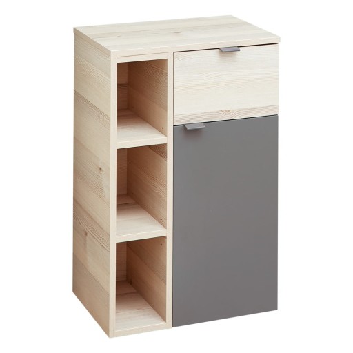 Dulap de baie gri-în culoare naturală jos/suspendat cu aspect de lemn de pin 72x45 cm Quickset 394 – Pelipal