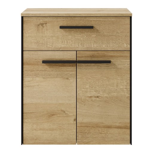 Dulap de baie în culoare naturală jos/suspendat cu aspect de lemn de stejar 72x60 cm Quickset 395 – Pelipal