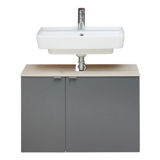 Dulap fără chiuvetă gri-în culoare naturală suspendat cu aspect de lemn de pin 53x80 cm Quickset 394 – Pelipal