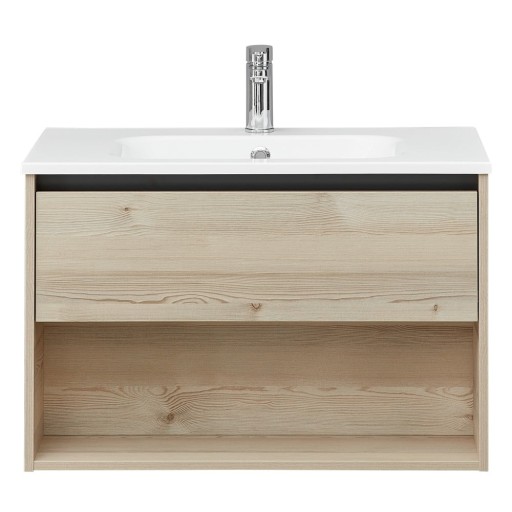 Dulap fără chiuvetă în culoare naturală suspendat cu aspect de lemn de pin 51x80 cm Quickset 393 – Pelipal