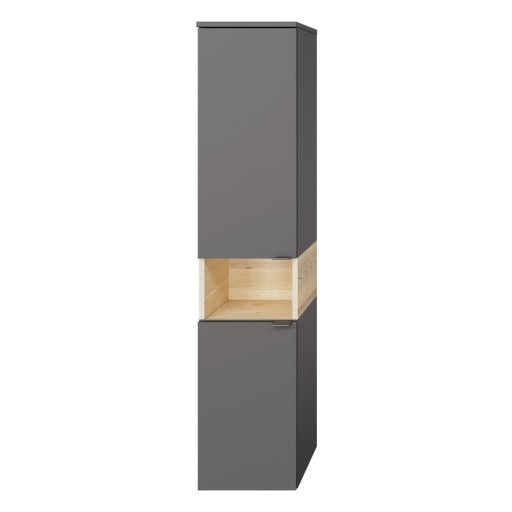 Dulap de baie gri-în culoare naturală cu aspect de lemn de pin 142x30 cm Quickset 394 – Pelipal