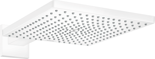 Palarie de dus Hansgrohe Raindance E 300 1jet EcoSmart cu brat de dus de perete 39cm  alb mat