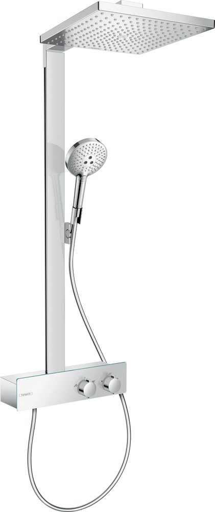Coloana de dus Hansgrohe Raindance E 300 1jet EcoSmart cu baterie termostatata ShowerTablet 350  crom