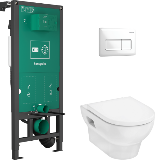 Set complet vas wc Hansgrohe GladeLake S cu capac  rezervor incastrat iFrame si clapeta iFrame Original Q